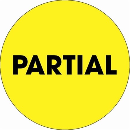 Box Partners Tape Logic DL1277 2 in. Circle - Partial Fluorescent Yellow Labels - Roll of 500 DL1277